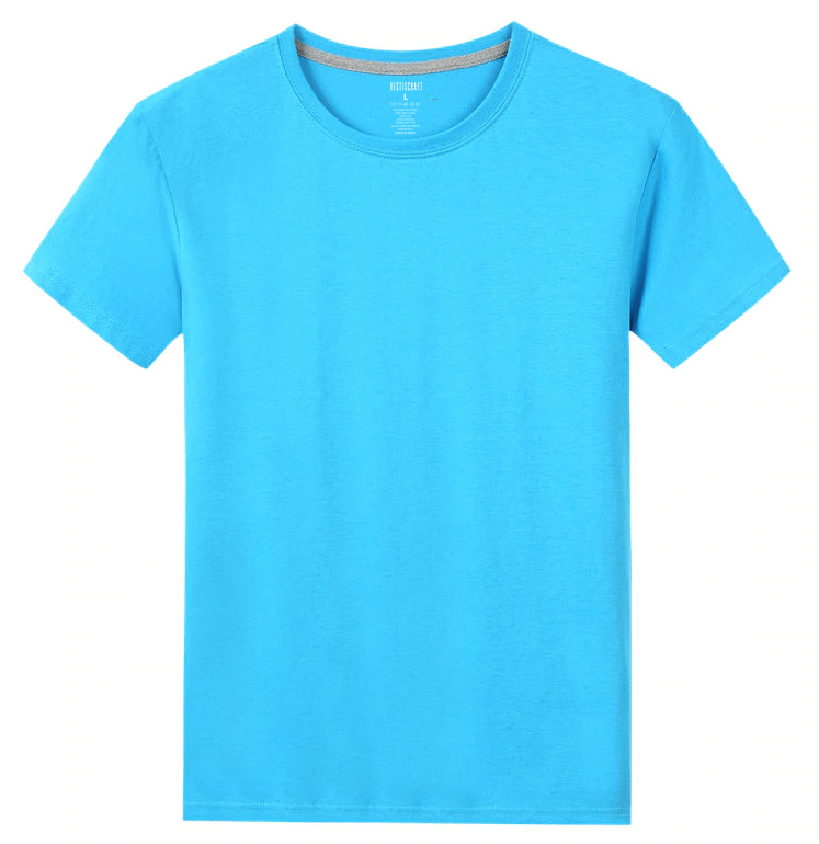 Sky Blue Cotton Round Neck T-Shirt for 